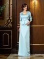 Sheath Stroppeløs Gulvlengde Satin Brudens Mor Kjolees