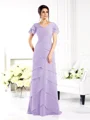 Sheath V-hals Gulvlengde Chiffong Brudens Mor Kjolees