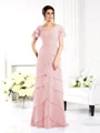 Sheath V-hals Gulvlengde Chiffong Brudens Mor Kjolees