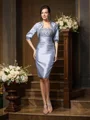 Sheath Sweetheart Knelengde Taft Brudens Mor Kjolees