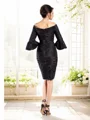 Sheath Bare Skuldre Kort/Mini Taft Brudens Mor Kjolees Med Volanger