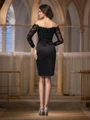 Sheath Bare Skuldre Knelengde Satin Brudens Mor Kjolees Med Blonder
