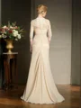 A-line kjole Sweetheart Sweep/Børste train Chiffong Brudens Mor Kjolees Med Blonder
