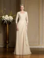 A-line kjole Sweetheart Sweep/Børste train Chiffong Brudens Mor Kjolees Med Blonder