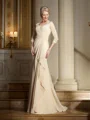 A-line kjole Sweetheart Sweep/Børste train Chiffong Brudens Mor Kjolees Med Blonder
