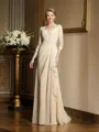 A-line kjole Sweetheart Sweep/Børste train Chiffong Brudens Mor Kjolees Med Blonder