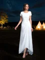 A-line kjole Scoop Asymmetrisk Chiffong Brudens Mor Kjolees
