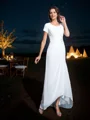 A-line kjole Scoop Asymmetrisk Chiffong Brudens Mor Kjolees