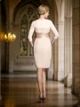 Sheath Scoop Kort/Mini Chiffong Brudens Mor Kjolees Med Belte/Sash