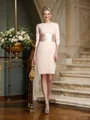 Sheath Scoop Kort/Mini Chiffong Brudens Mor Kjolees Med Belte/Sash