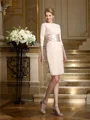 Sheath Scoop Kort/Mini Chiffong Brudens Mor Kjolees Med Belte/Sash