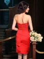 Sheath Sweetheart Kort/Mini Satin Brudens Mor Kjolees Med Profilering