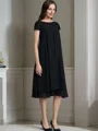 A-line kjole Scoop Knelengde Chiffong Brudens Mor Kjolees
