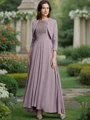 A-line kjole Scoop Asymmetrisk Chiffong Brudens Mor Kjolees