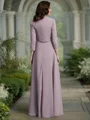 A-line kjole Scoop Asymmetrisk Chiffong Brudens Mor Kjolees