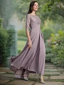 A-line kjole Scoop Asymmetrisk Chiffong Brudens Mor Kjolees