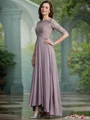 A-line kjole Scoop Asymmetrisk Chiffong Brudens Mor Kjolees