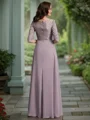 A-line kjole Scoop Asymmetrisk Chiffong Brudens Mor Kjolees