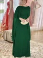 Sheath Scoop Gulvlengde Chiffong Brudens Mor Kjolees Med Volanger