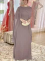 Sheath Scoop Gulvlengde Chiffong Brudens Mor Kjolees Med Volanger