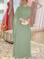 Sheath Scoop Gulvlengde Chiffong Brudens Mor Kjolees Med Volanger