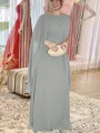 Sheath Scoop Gulvlengde Chiffong Brudens Mor Kjolees Med Volanger