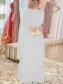 Sheath Scoop Gulvlengde Chiffong Brudens Mor Kjolees Med Volanger