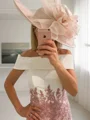 Sheath Bare Skuldre Te-Lengde Blonder Brudens Mor Kjolees