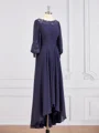 A-line kjole Båthals Asymmetrisk Chiffong Brudens Mor Kjolees