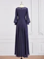 A-line kjole Båthals Asymmetrisk Chiffong Brudens Mor Kjolees