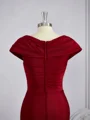 Sheath V-hals Gulvlengde Jersey Brudens Mor Kjolees med Volanger