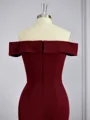 Sheath Bare Skuldre Gulvlengde Strekk Crêpe Brudens Mor Kjolees med Volanger