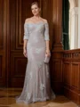 Sheath Bare Skuldre Sweep/Børste train Blonder Applikasjon Brudens Mor Kjolees