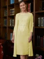 Sheath Scoop Knelengde Chiffong Brudens Mor Kjole med Blonder