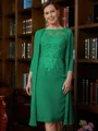 Sheath Scoop Knelengde Chiffong Brudens Mor Kjole med Blonder