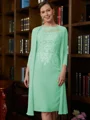 Sheath Scoop Knelengde Chiffong Brudens Mor Kjole med Blonder