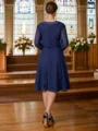 A-line kjole Scoop Knelengde Chiffong Brudens Mor Kjole med Blonder