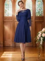 A-line kjole Scoop Knelengde Chiffong Brudens Mor Kjole med Blonder