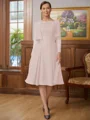 A-line kjole Scoop Knelengde Chiffong Brudens Mor Kjole med Blonder