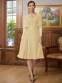 A-line kjole Scoop Knelengde Chiffong Brudens Mor Kjole med Blonder
