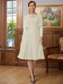 A-line kjole Scoop Knelengde Chiffong Brudens Mor Kjole med Blonder