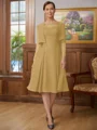 A-line kjole Scoop Knelengde Chiffong Brudens Mor Kjole med Blonder