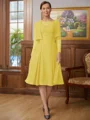A-line kjole Scoop Knelengde Chiffong Brudens Mor Kjole med Blonder