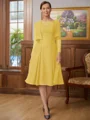 A-line kjole Scoop Knelengde Chiffong Brudens Mor Kjole med Blonder