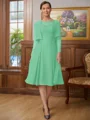 A-line kjole Scoop Knelengde Chiffong Brudens Mor Kjole med Blonder