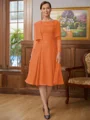 A-line kjole Scoop Knelengde Chiffong Brudens Mor Kjole med Blonder