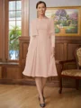 A-line kjole Scoop Knelengde Chiffong Brudens Mor Kjole med Blonder