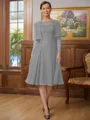 A-line kjole Scoop Knelengde Chiffong Brudens Mor Kjole med Blonder