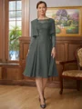 A-line kjole Scoop Knelengde Chiffong Brudens Mor Kjole med Blonder