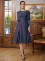 A-line kjole Scoop Knelengde Chiffong Brudens Mor Kjole med Blonder